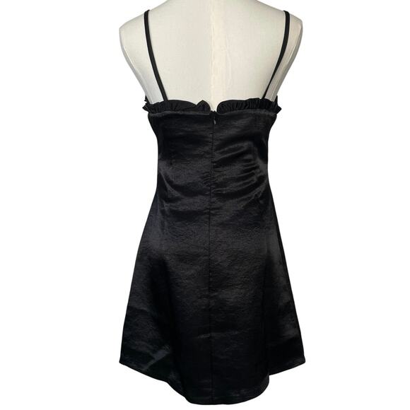 Storets Y2K Satin Cocktail Dress NYE Party Black Mini Dress Size Small - Picture 2 of 10